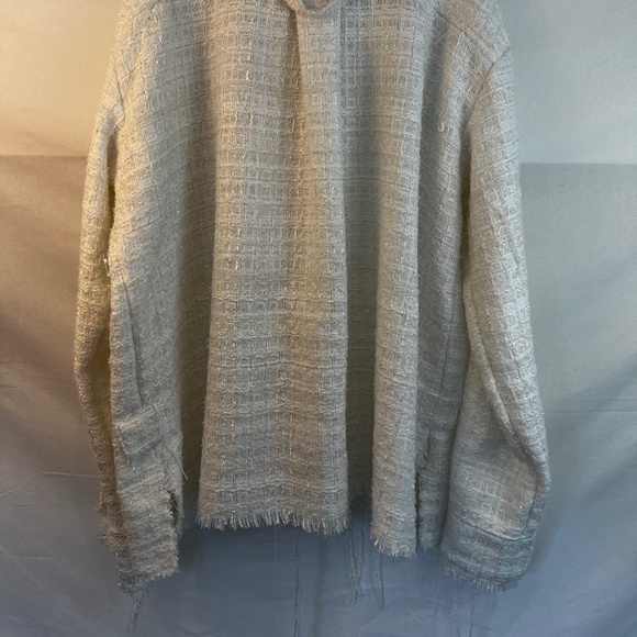 MNML Clothing - EUC Oversized XXL White Tweed Flannel - Faith Connexion/Balmain! - Picture 14 of 16